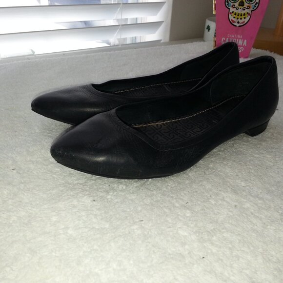 Pointy Toe Leather Worn Ballet Flats EU - Picture 6 of 14